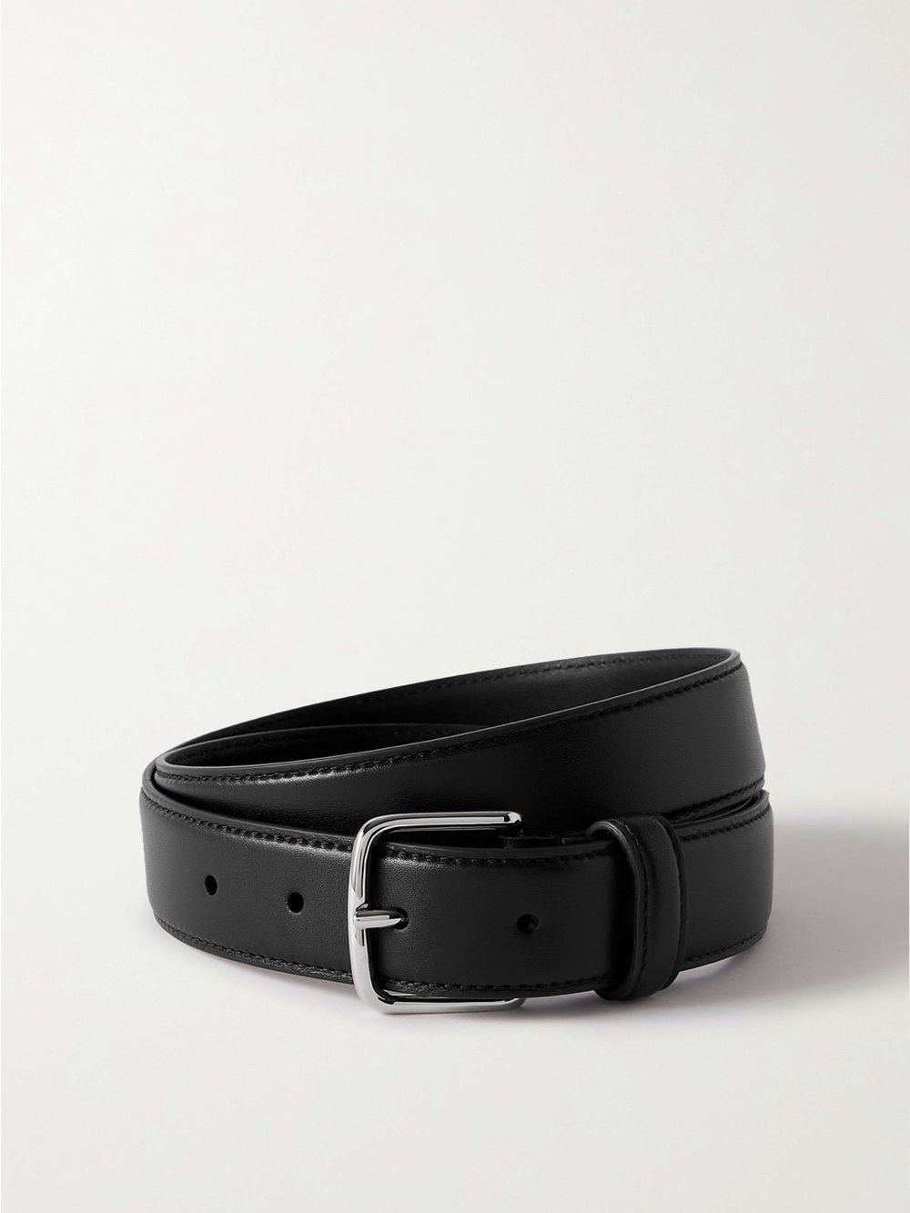 The Row Classic Black Leather Belt